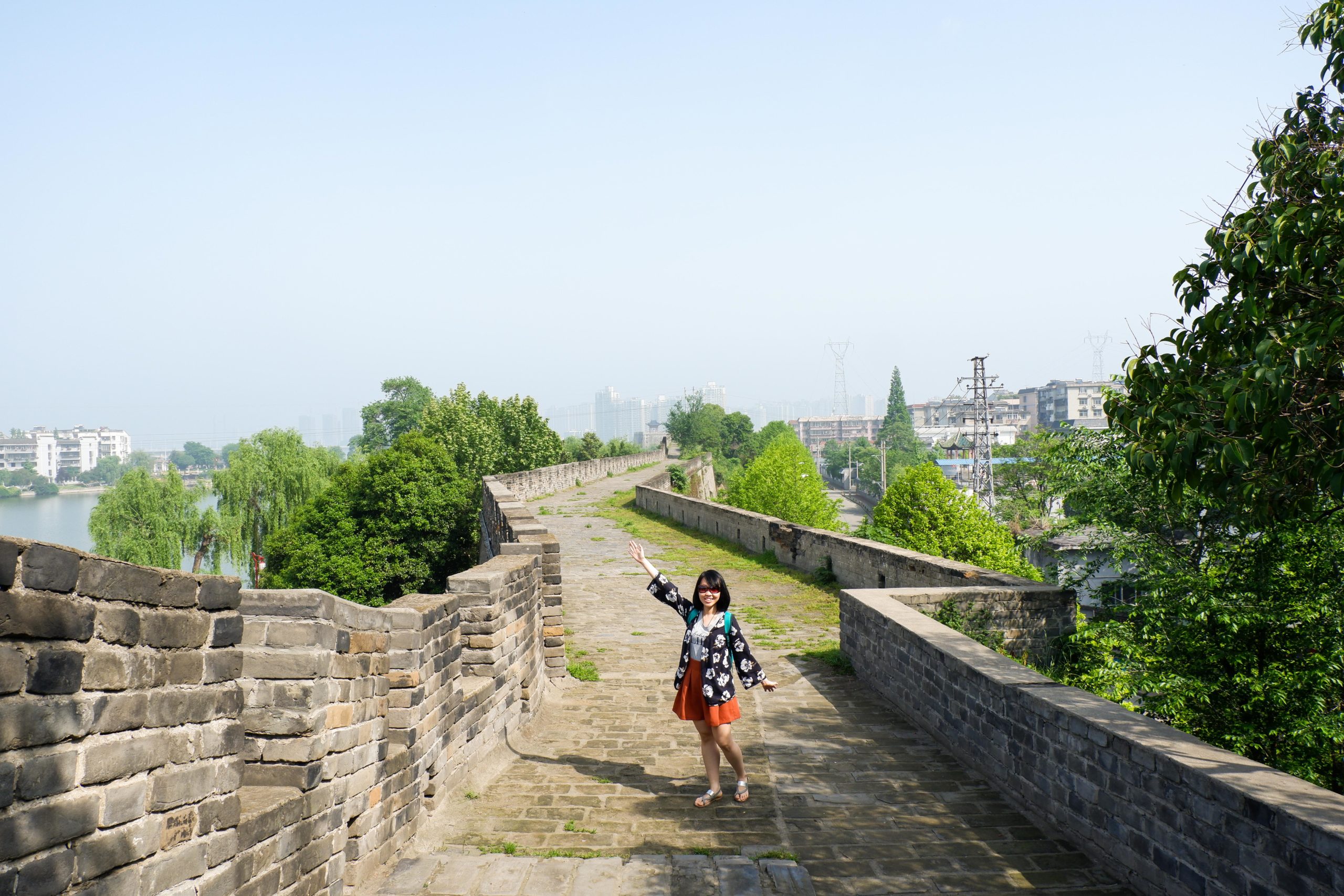 Me walking on the Xiangyang Ancient City Wall
