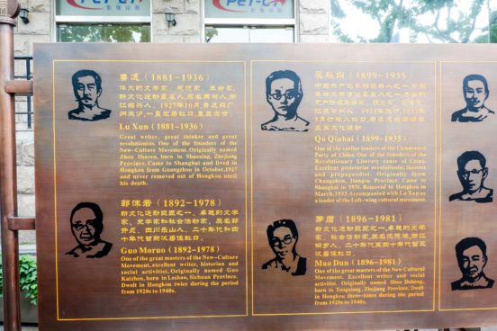 Introduction of cultural celebrities who once lived on Duolun Road Shanghai