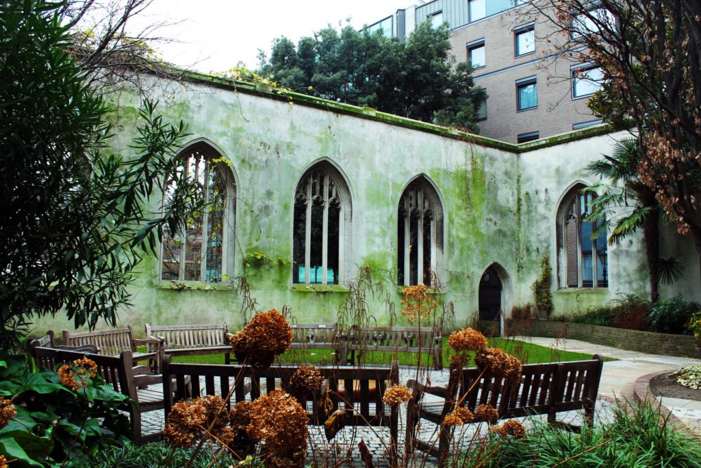 St. Dunstan in the East garden London on a budget