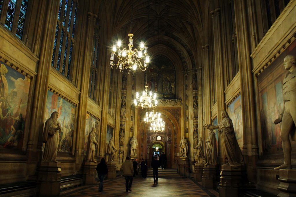 Entrance to the public gallery at the House of Lords 