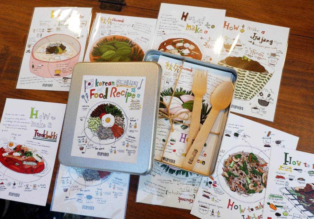 Cute postcards for those who fall in love with Korean food