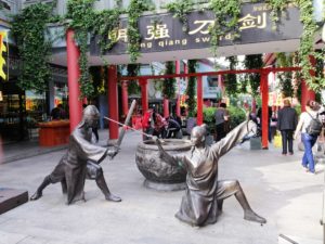 Statues of wuxia heroes in Wudang