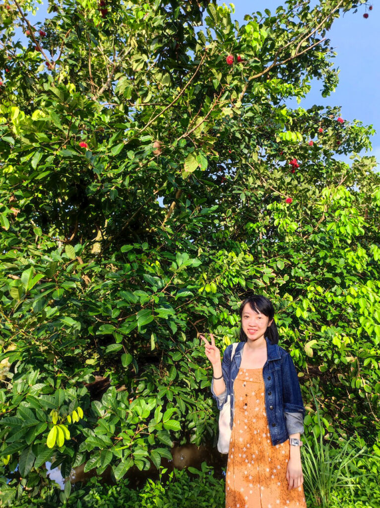Me posing by a rambutan tree at 9 Hong Orchard Can Tho
