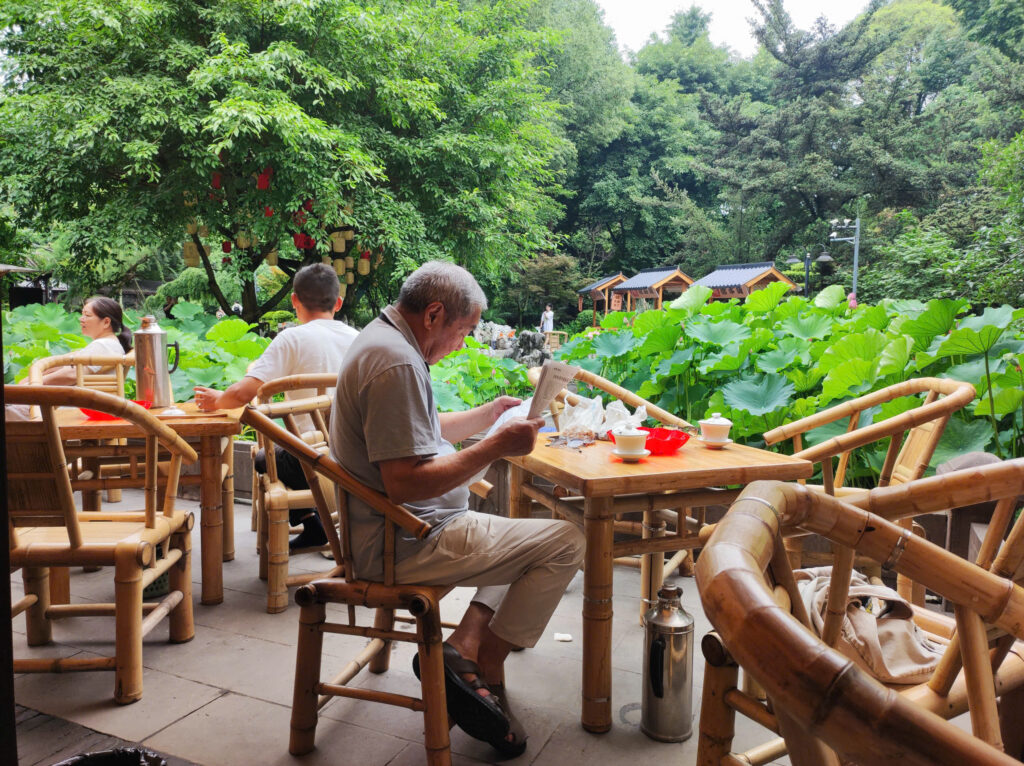 A traditional teahouse at People's Park in Chengdu